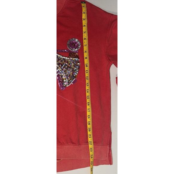 white birch Womens S Crewneck Sweater Sequin Roller Skates Holiday Loungewear ca - Picture 6 of 10